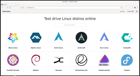 try distros linux online